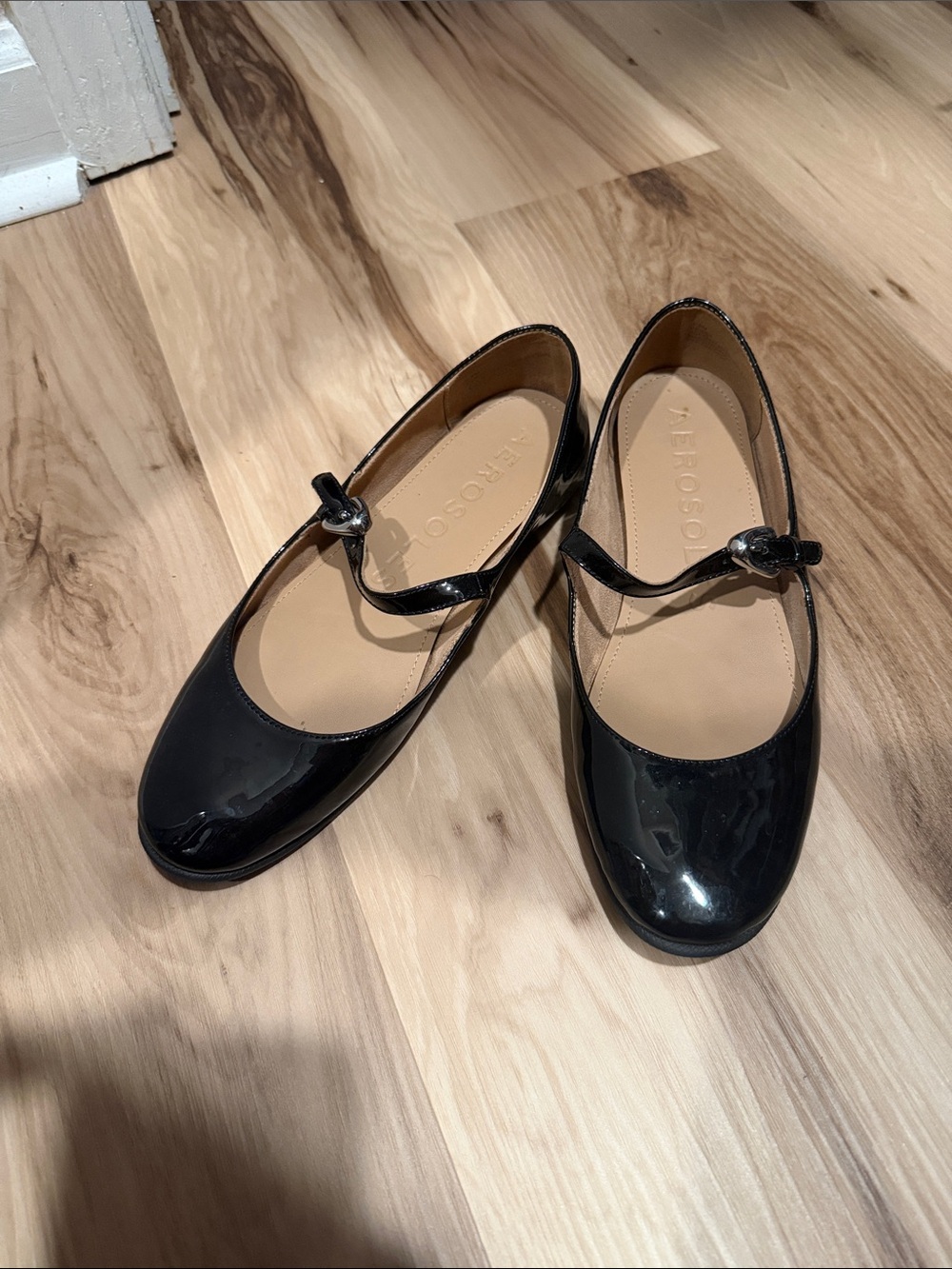 Patent Mary Jane Flats in Black - Aerosoles